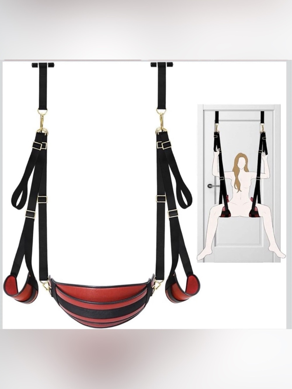 Adjustable Black & Red Door Swing Sling Support